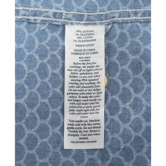 Faherty Men's Short Sleeve Stretch Playa Button Down Shirt Blue Sz 2XL - Picture 5 of 6